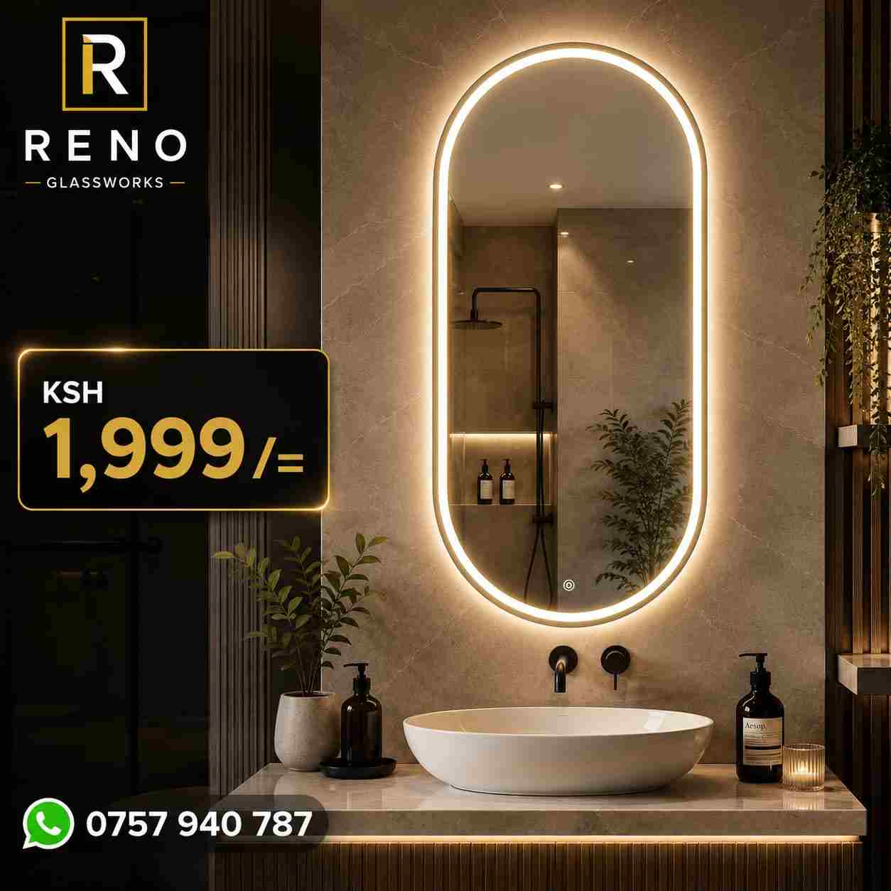 Oval LED Sink Mirror